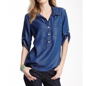 Lucky Brand Charleigh Polka Dot Chambray Shirt
